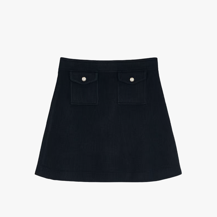 Octavia Short Rib-Knit Skirt dark navy