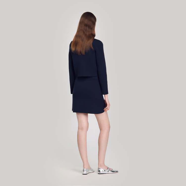 Octavia Short Rib-Knit Skirt dark navy