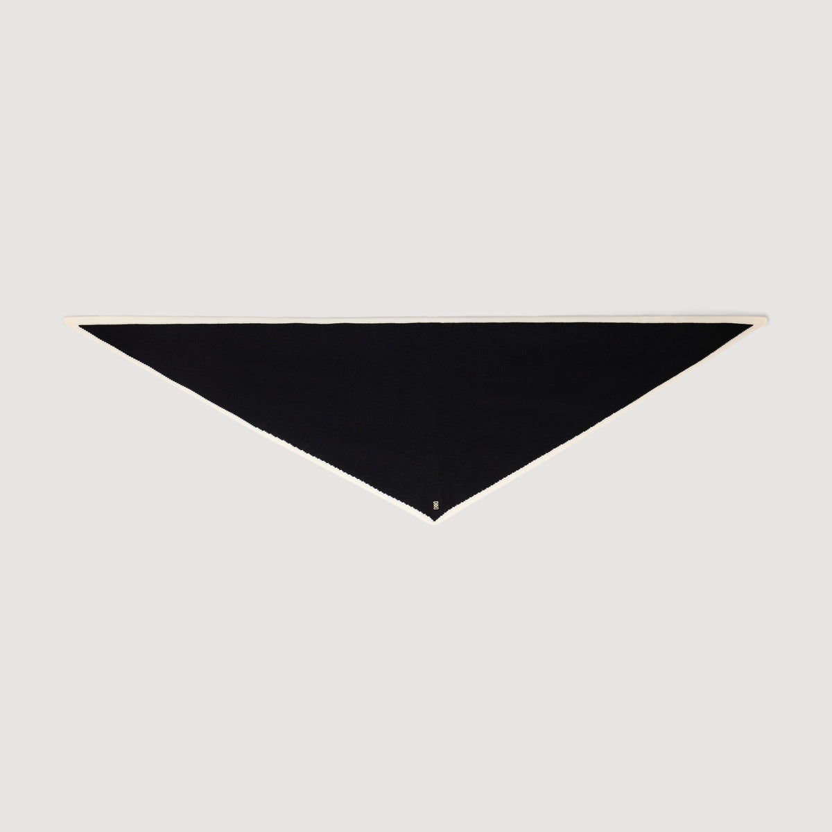 Louane Two-Tone Wool Triangle Scarf Black / Ecru