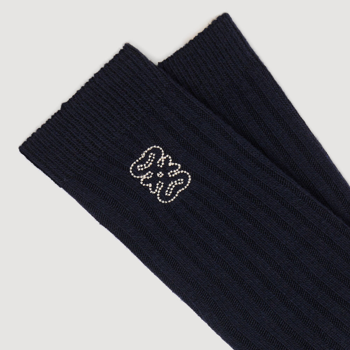 Orelle Ribbed logo socks Navy Blue