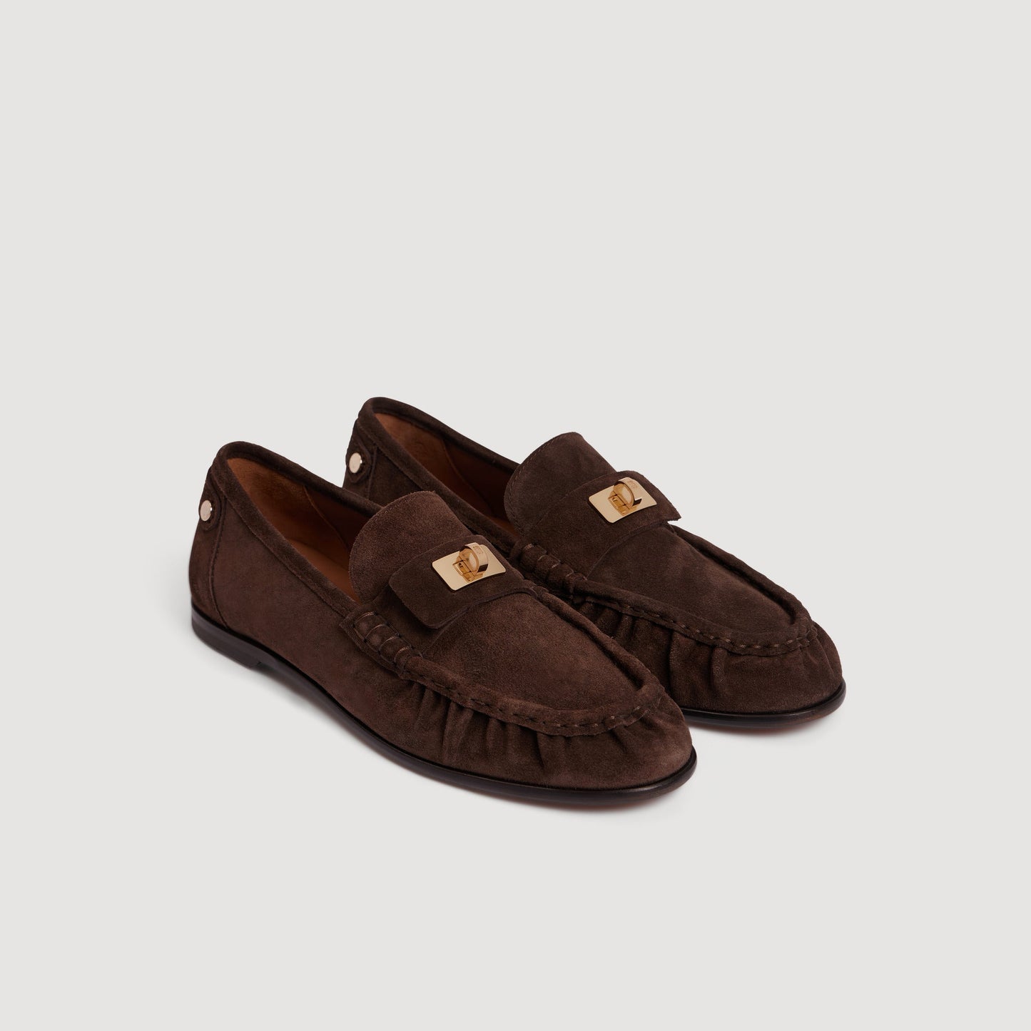 Antoine Suede loafers with clasp Brown