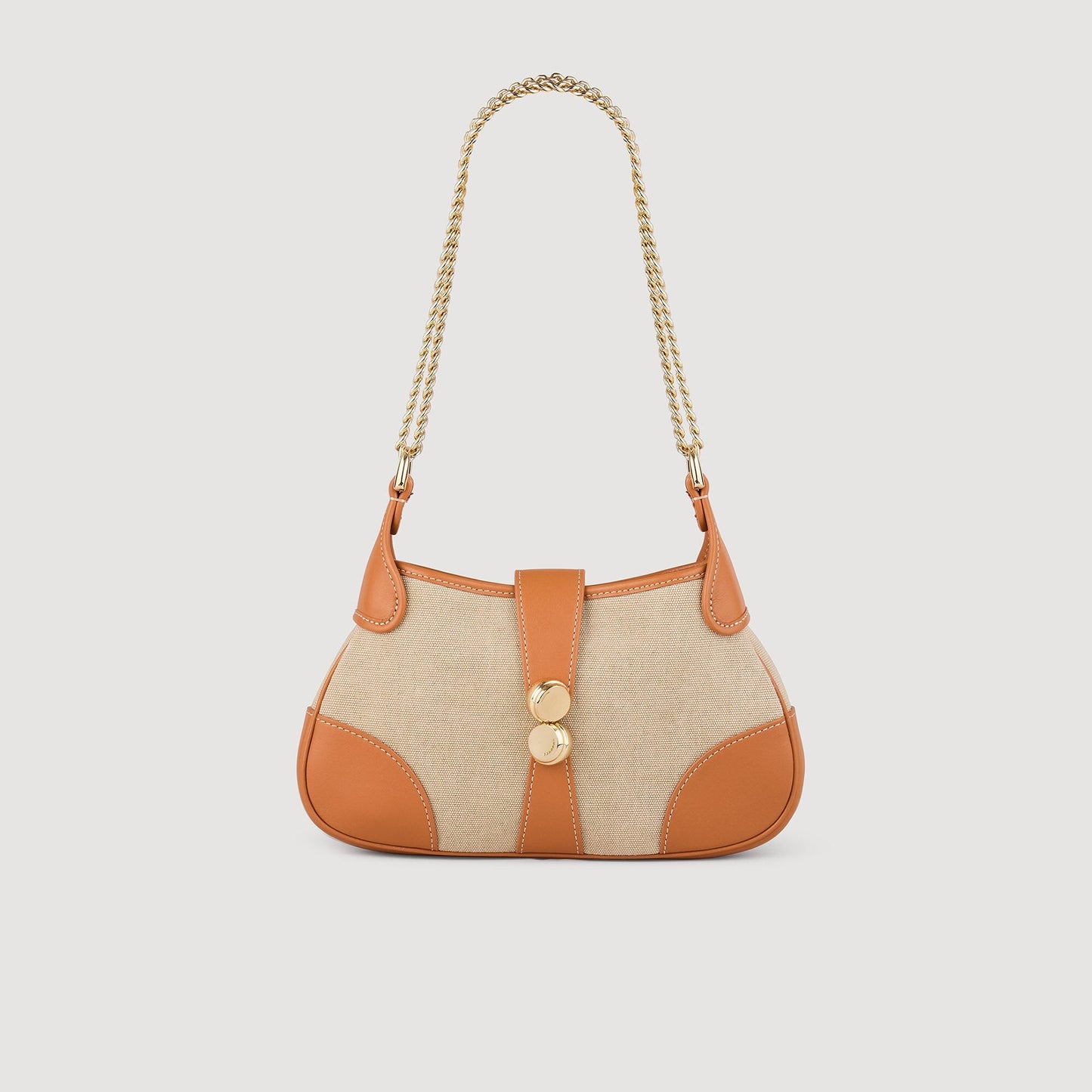 Janet Canvas And Leather Bag Beige