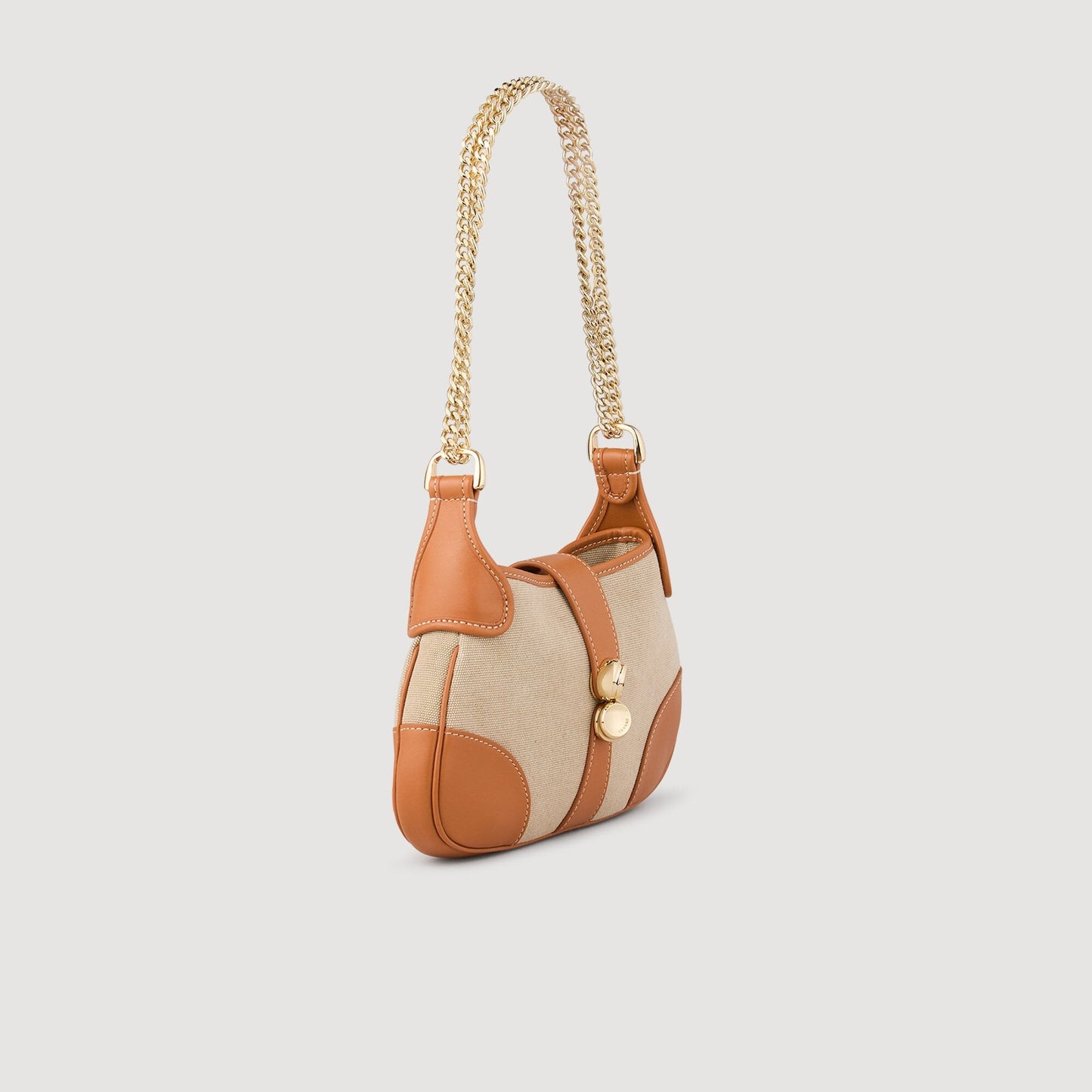 Janet Canvas And Leather Bag Beige
