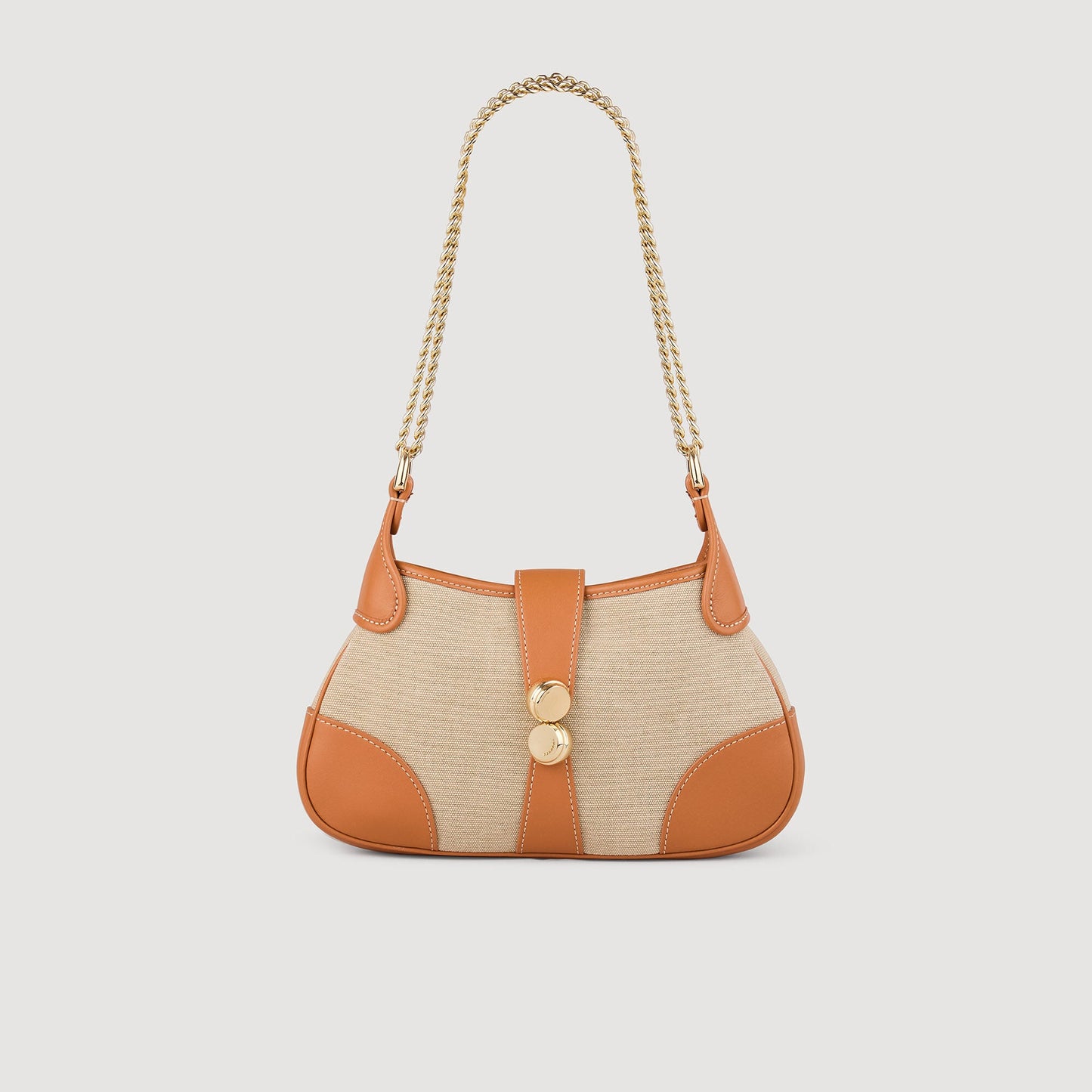 Janet Canvas And Leather Bag Beige