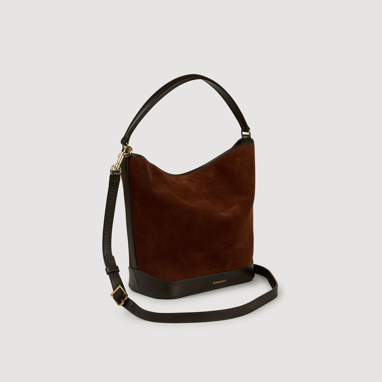 Tangoso Suede And Leather Bag Tangoso Mahogany