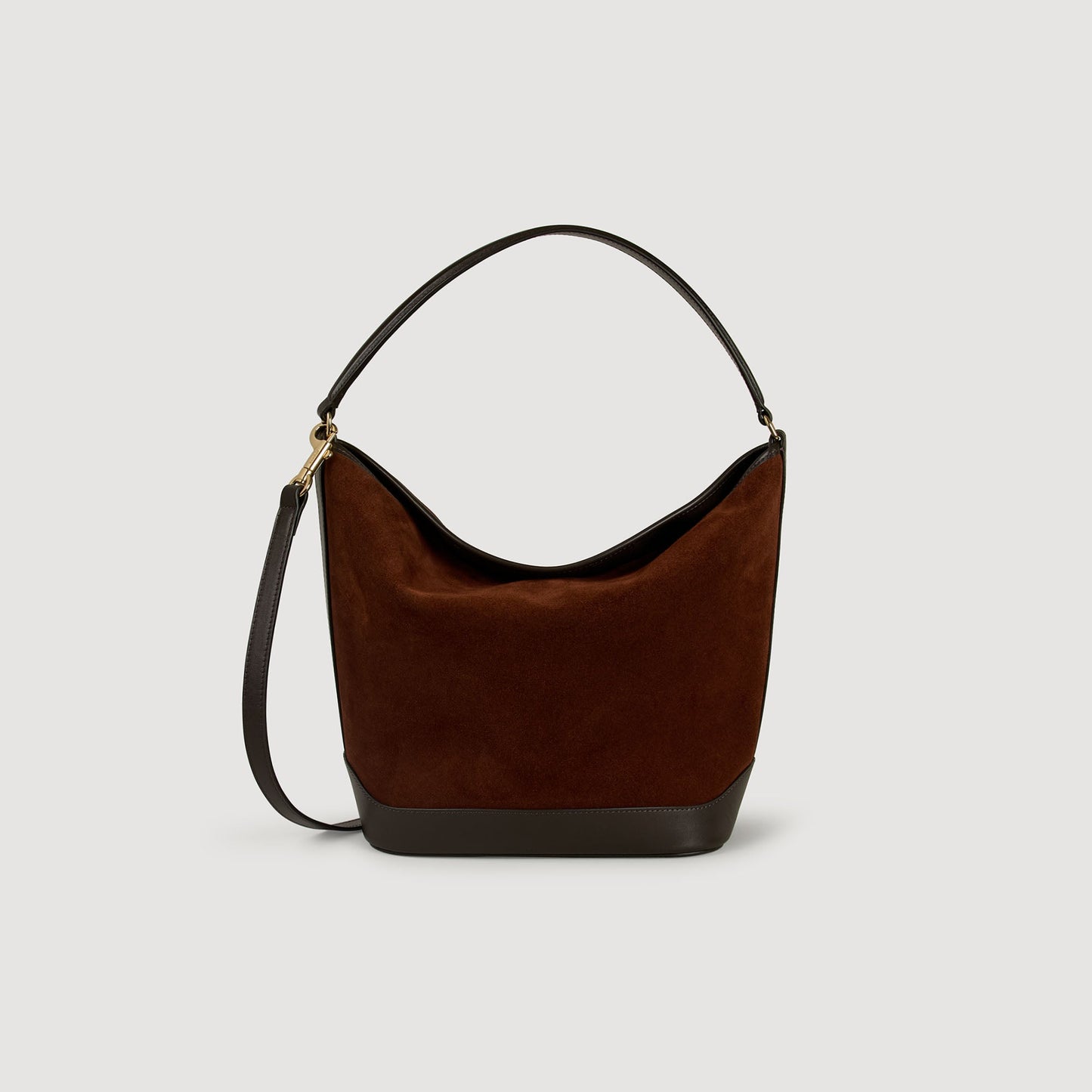 Tangoso Suede And Leather Bag Tangoso Mahogany