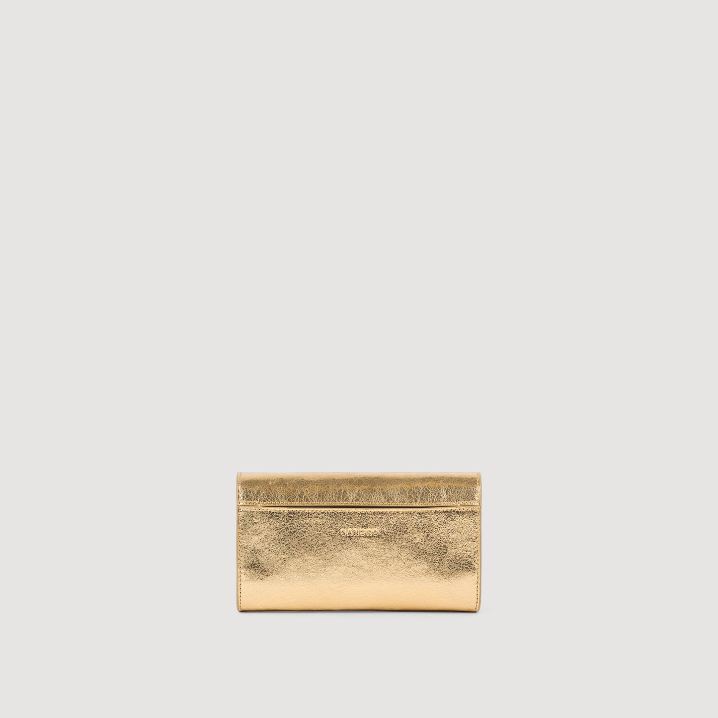 Le Mambo Pocket Mambo Metallic Leather Clutch Gold
