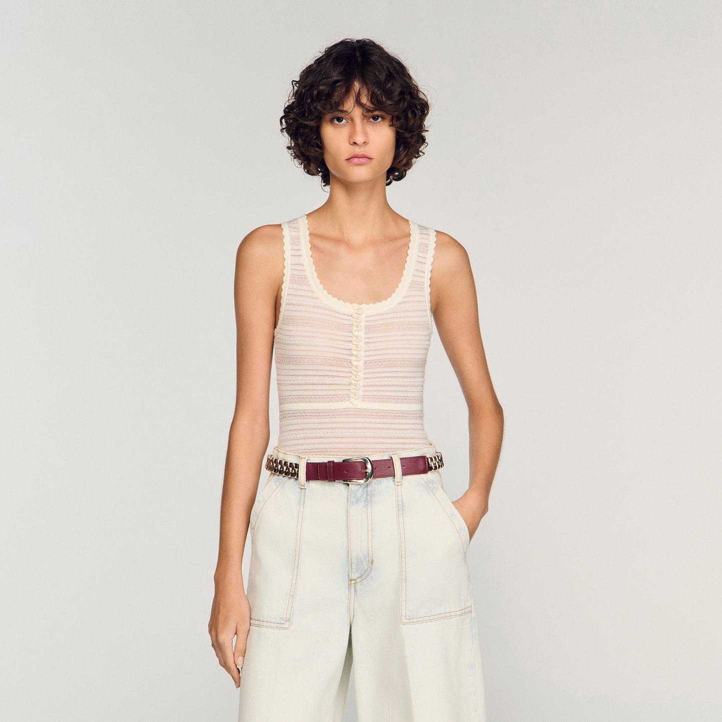 Zandaya Knit Bodysuit Ecru