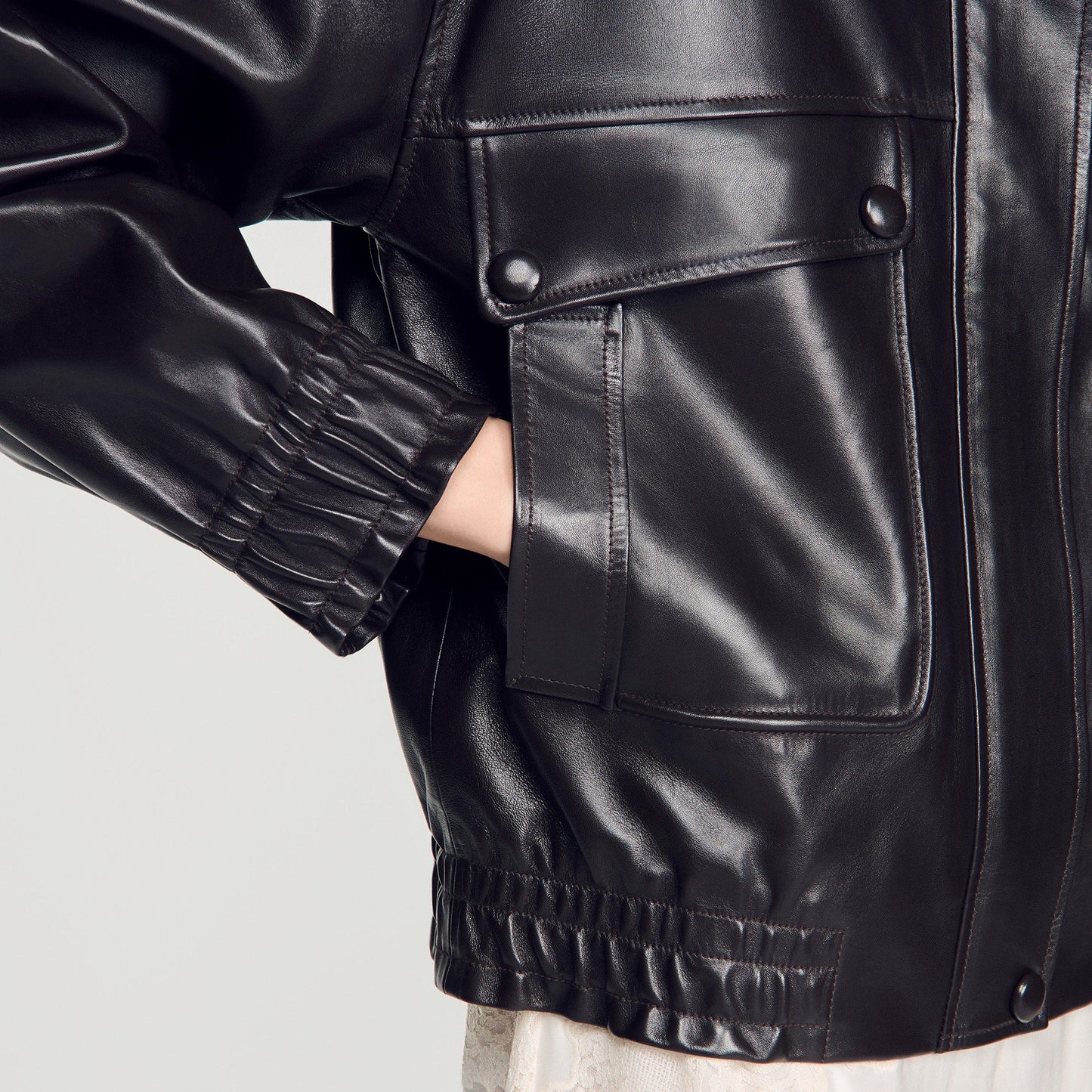 Mickael Structured Jacket Black Brown
