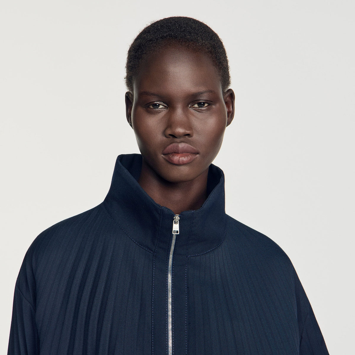 Indigo Pleated jacket Navy Blue