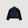 Denim Detail Cardigan Navy Blue
