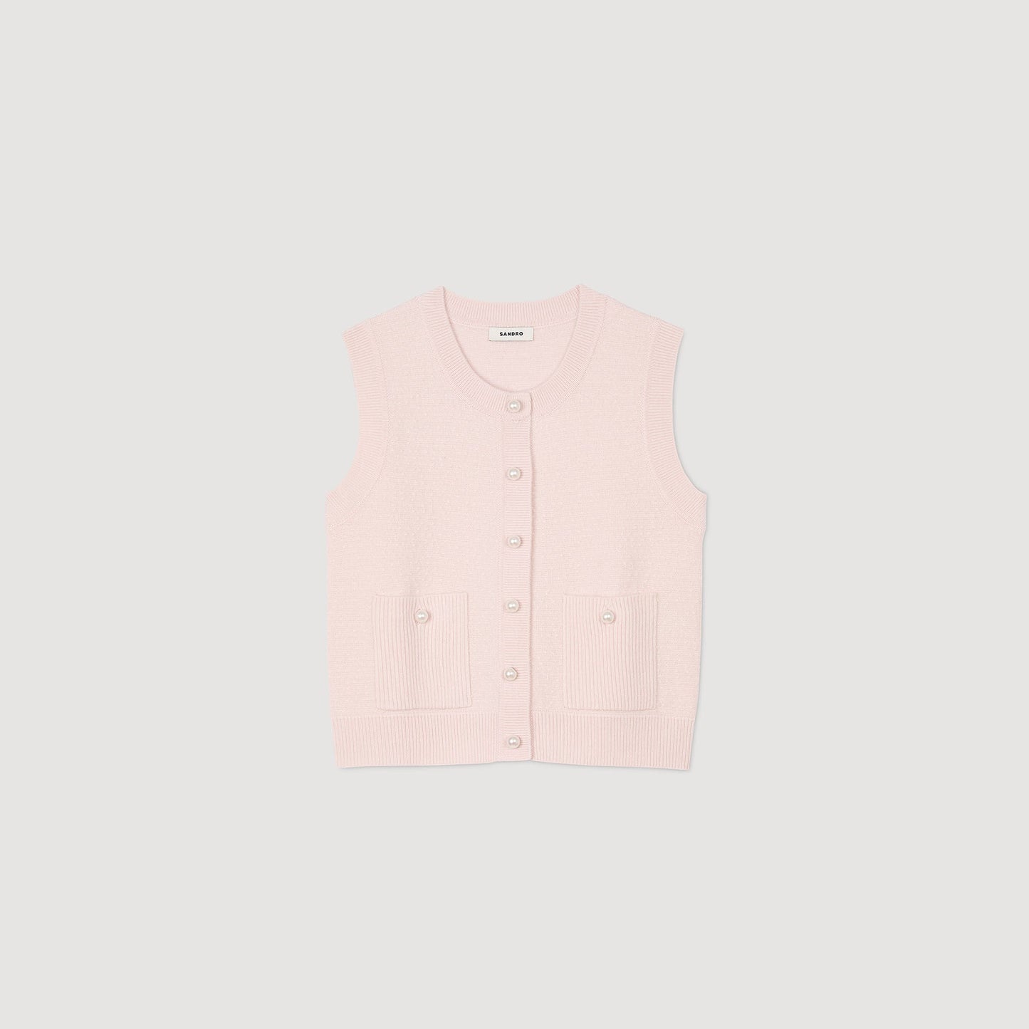 Textured Tweed Cardigan Light Pink