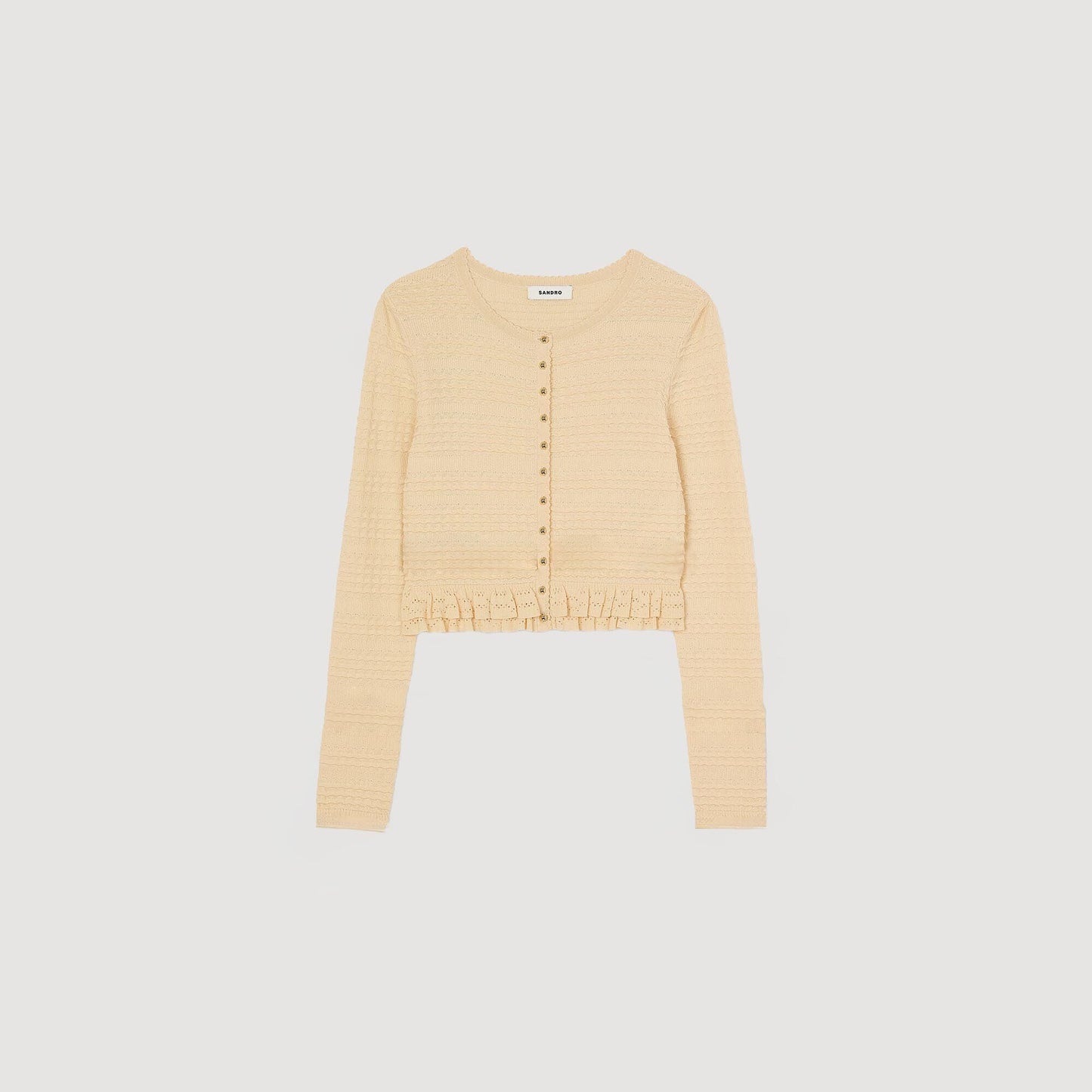 Saphir Ruffled Cardigan Ecru