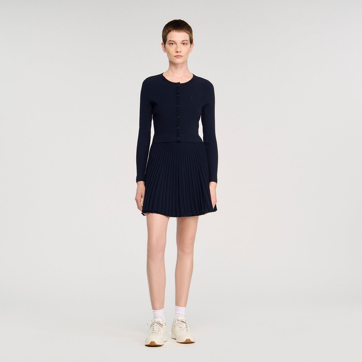Magdaleina Fine Knit Cardigan Navy Blue
