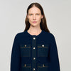 Alexandre Cardigan With Denim Details Navy Blue