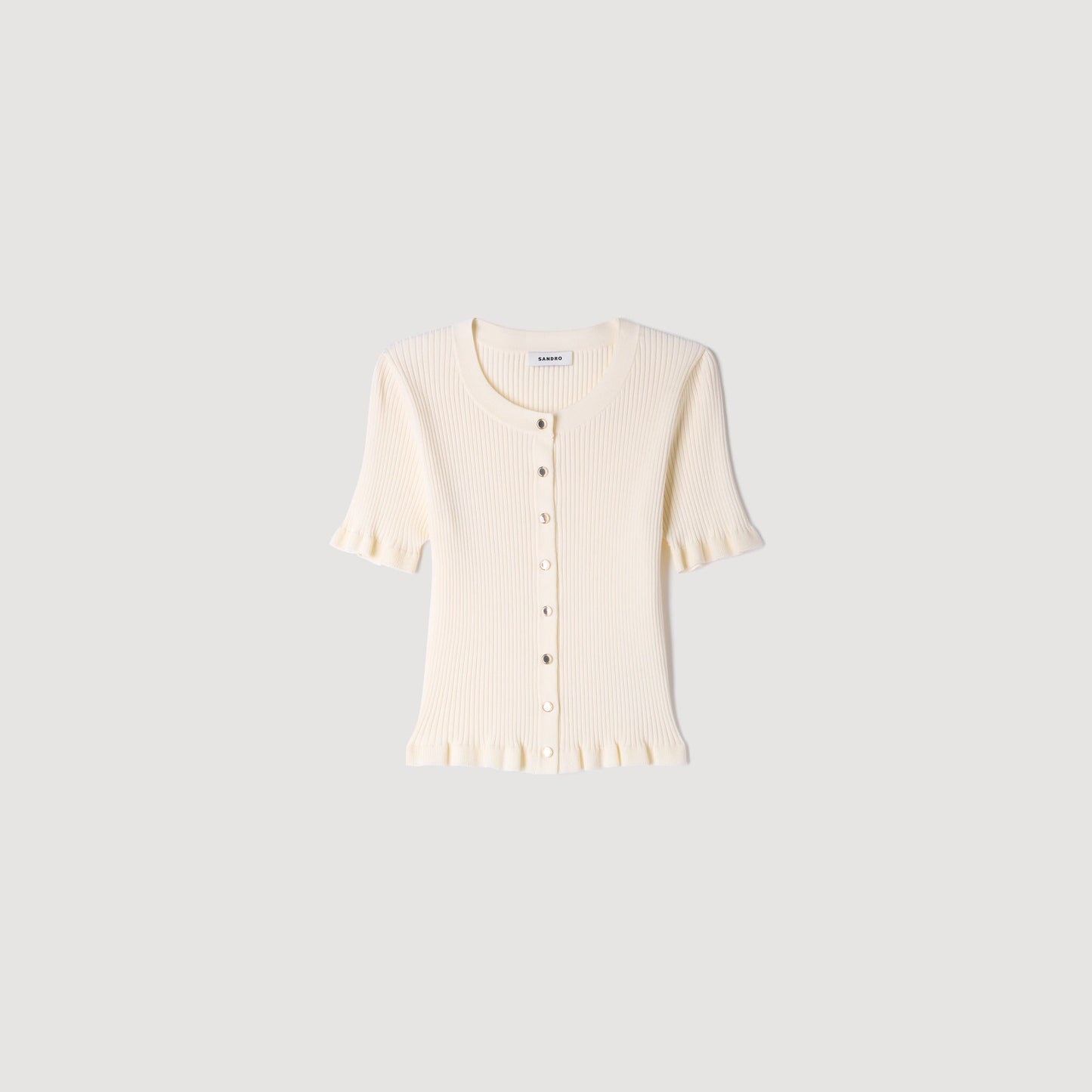 Area Knit Cardigan Ecru