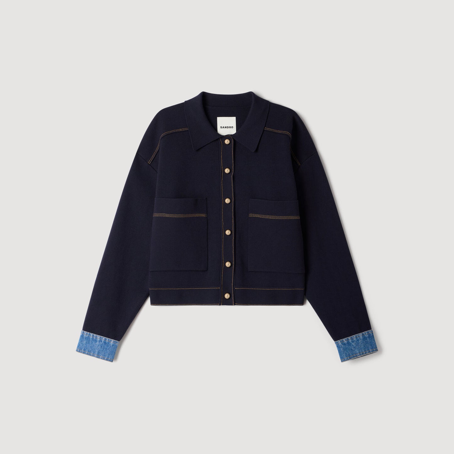 Christopher Jacket-effect cardigan Navy Blue