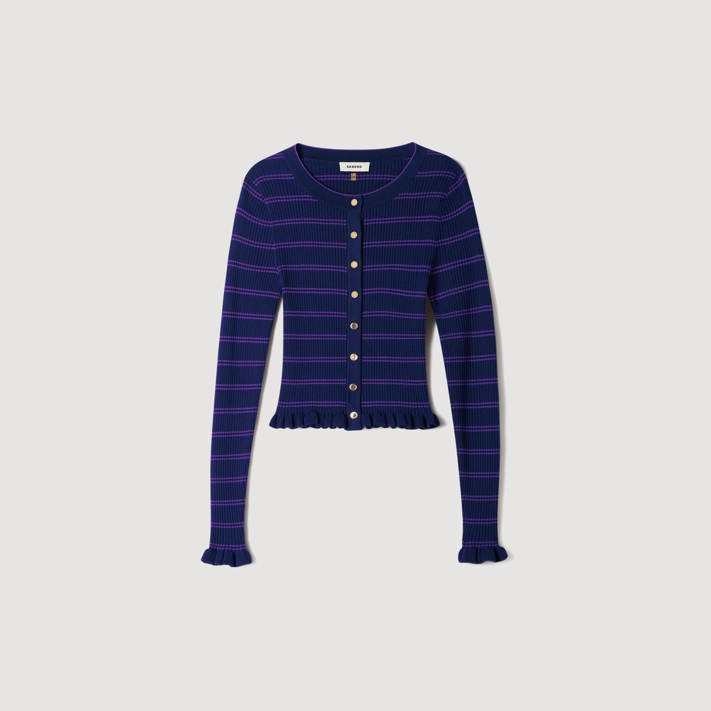 Areanne Striped knit cardigan Navy / Purple