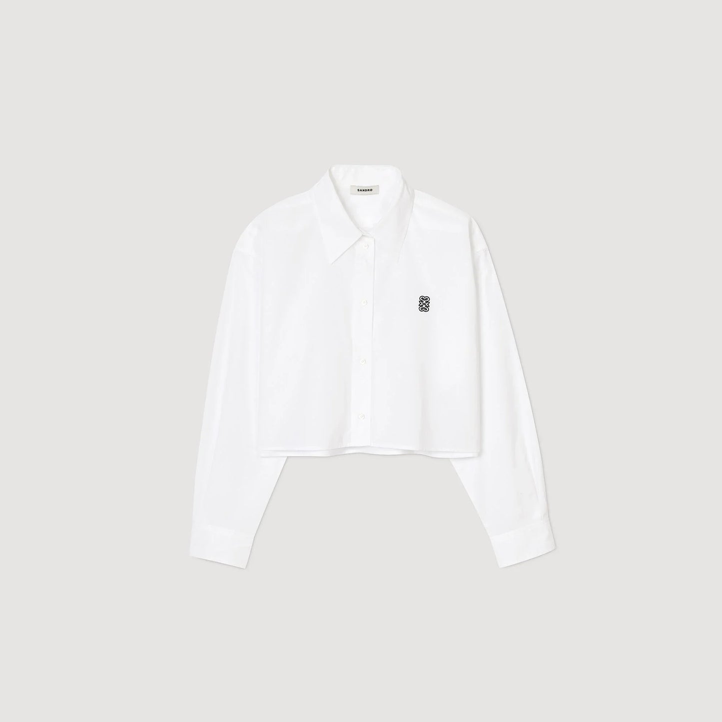 Kim Cropped Poplin Shirt White