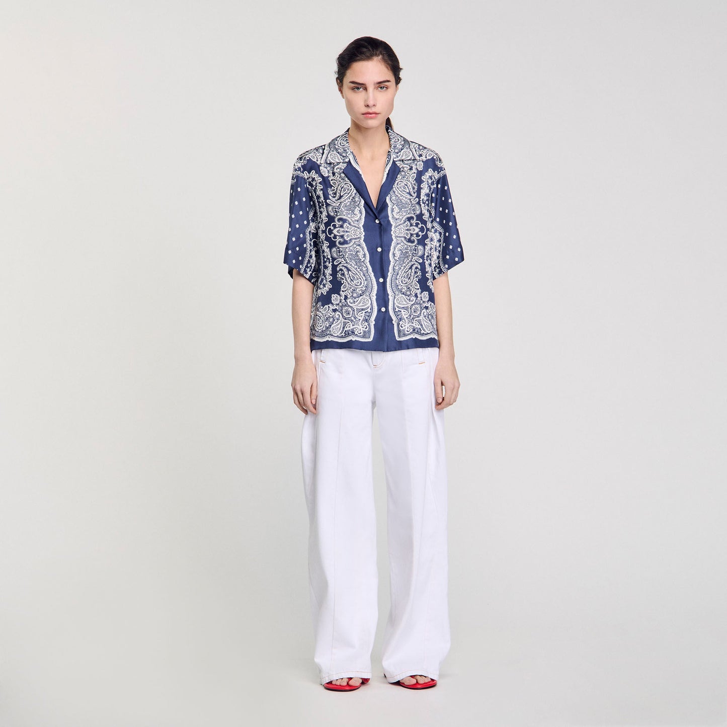 Orla Bandana Print Shirt Blu / White