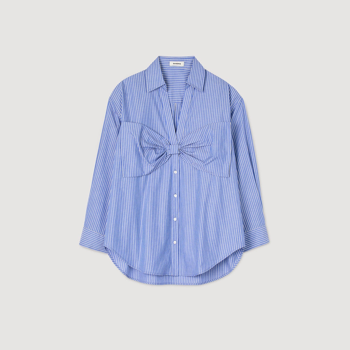 Noeline Oversized Bow Shirt Blu / White