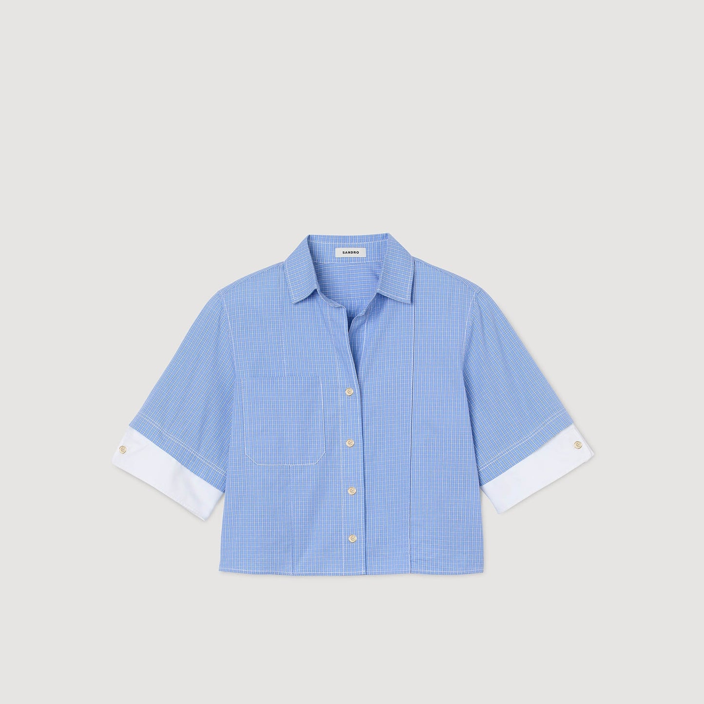 Rosita Oversized Check Shirt Ciel / Blanc