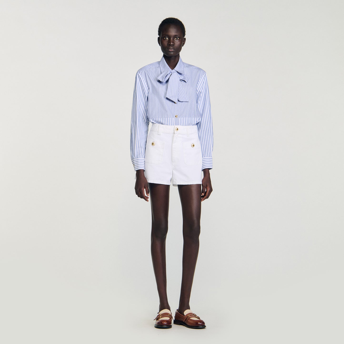 Isilys Striped tie shirt Blu / White