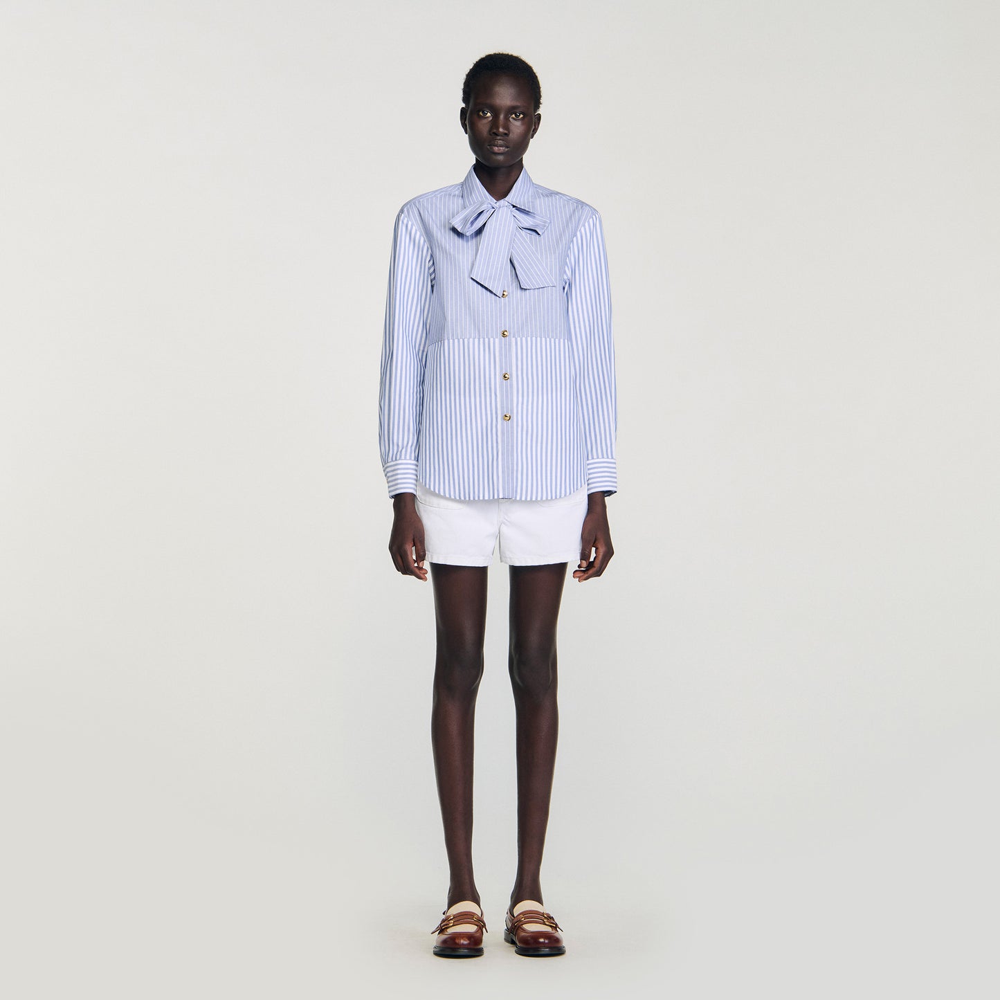 Isilys Striped tie shirt Blu / White