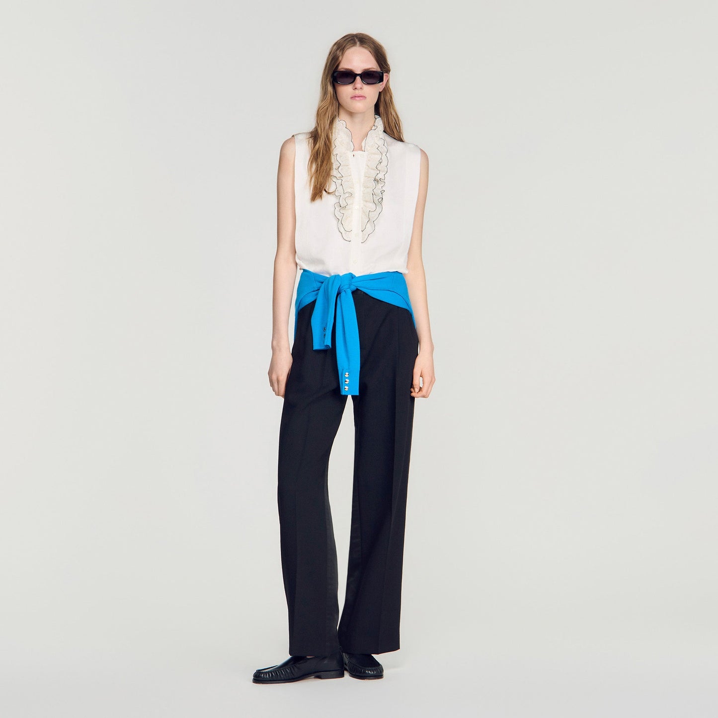 Citroria Ruffled Collar Shirt Ecru