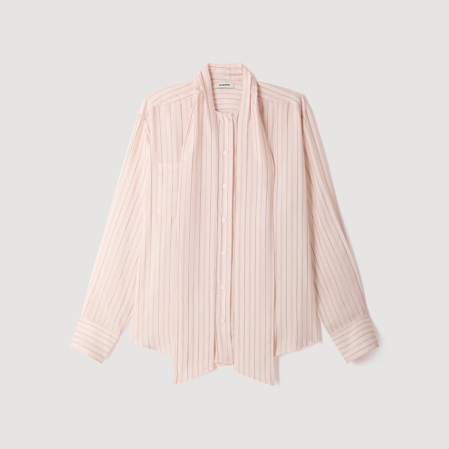 Miraluna Striped tie-neck shirt Light Pink