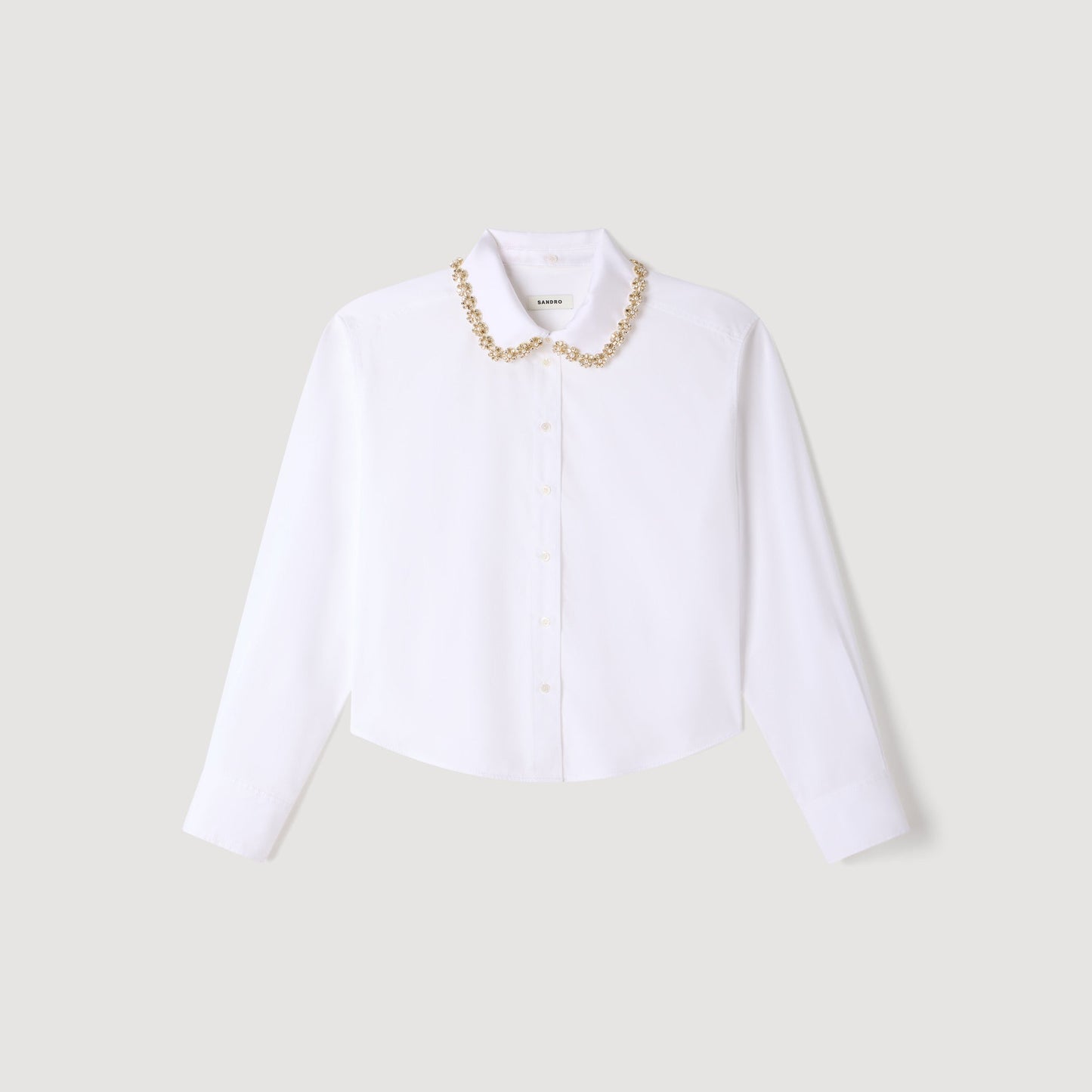 Ema Jewel collar shirt White