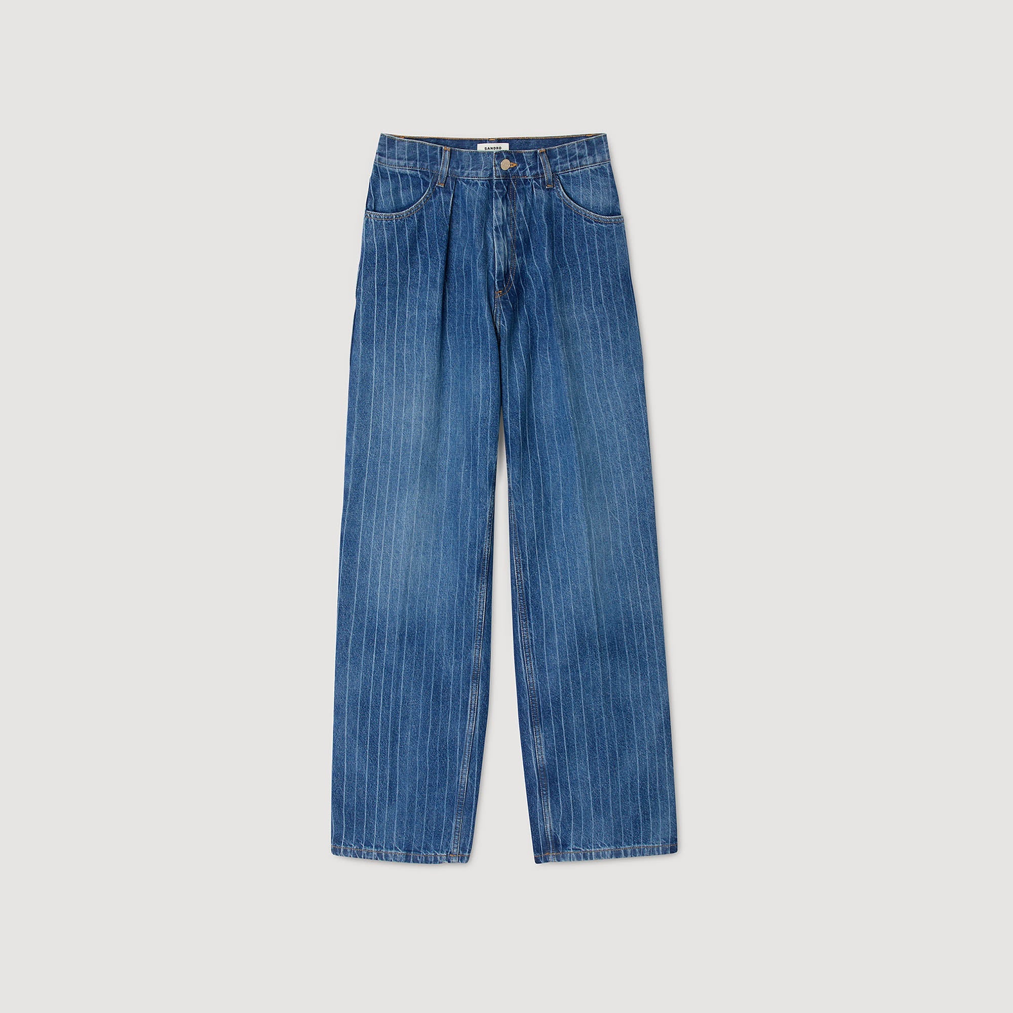 Horizon Wide-Leg Striped Jeans Blue Jean