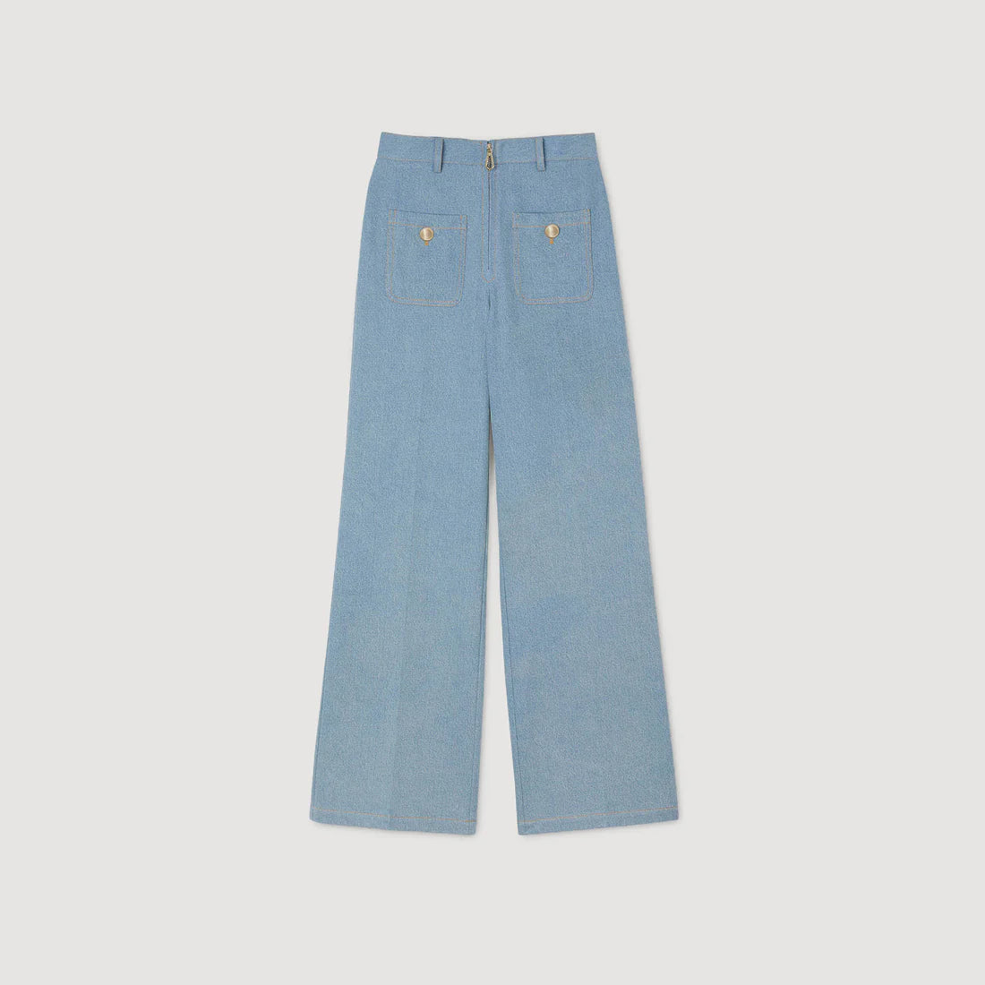 Eliam Faded High-Rise Wide-Leg Jeans Blue Jean