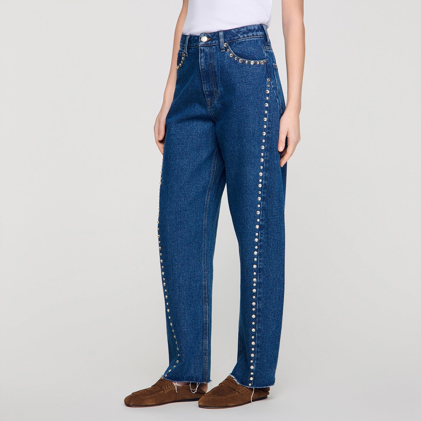 Tomy Rhinestone Barrel Jeans Blue Jean