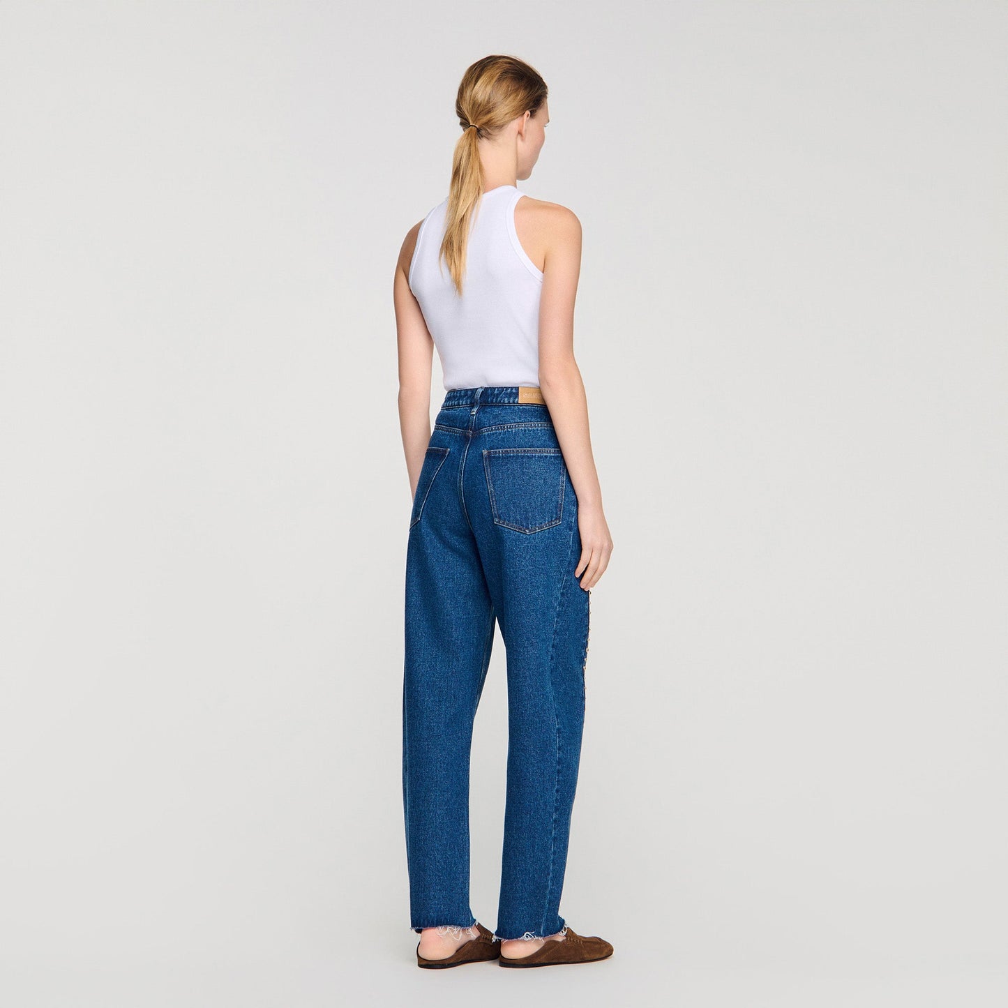 Tomy Rhinestone Barrel Jeans Blue Jean
