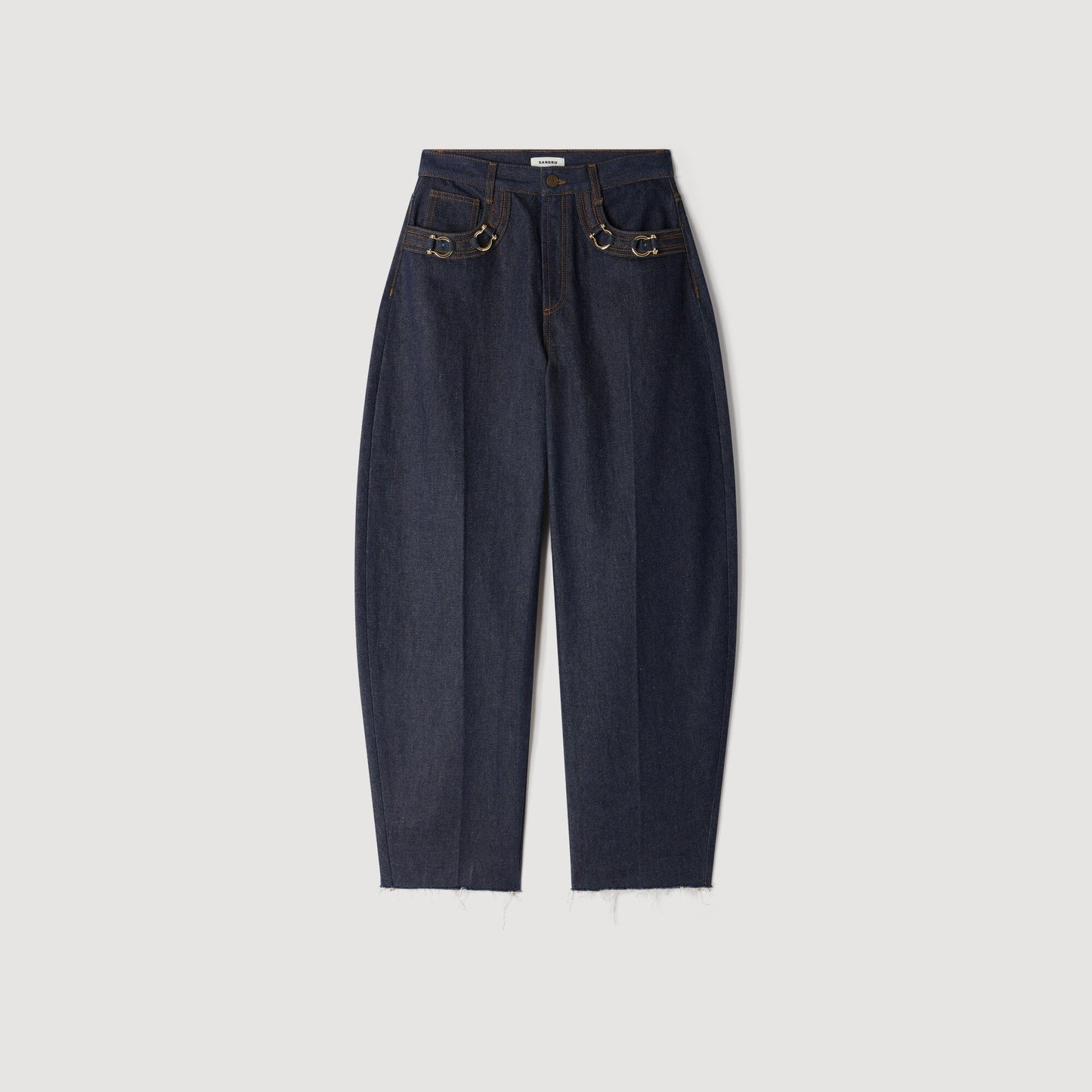 Kaja Barrel Jeans With Metal Details Blue Jean