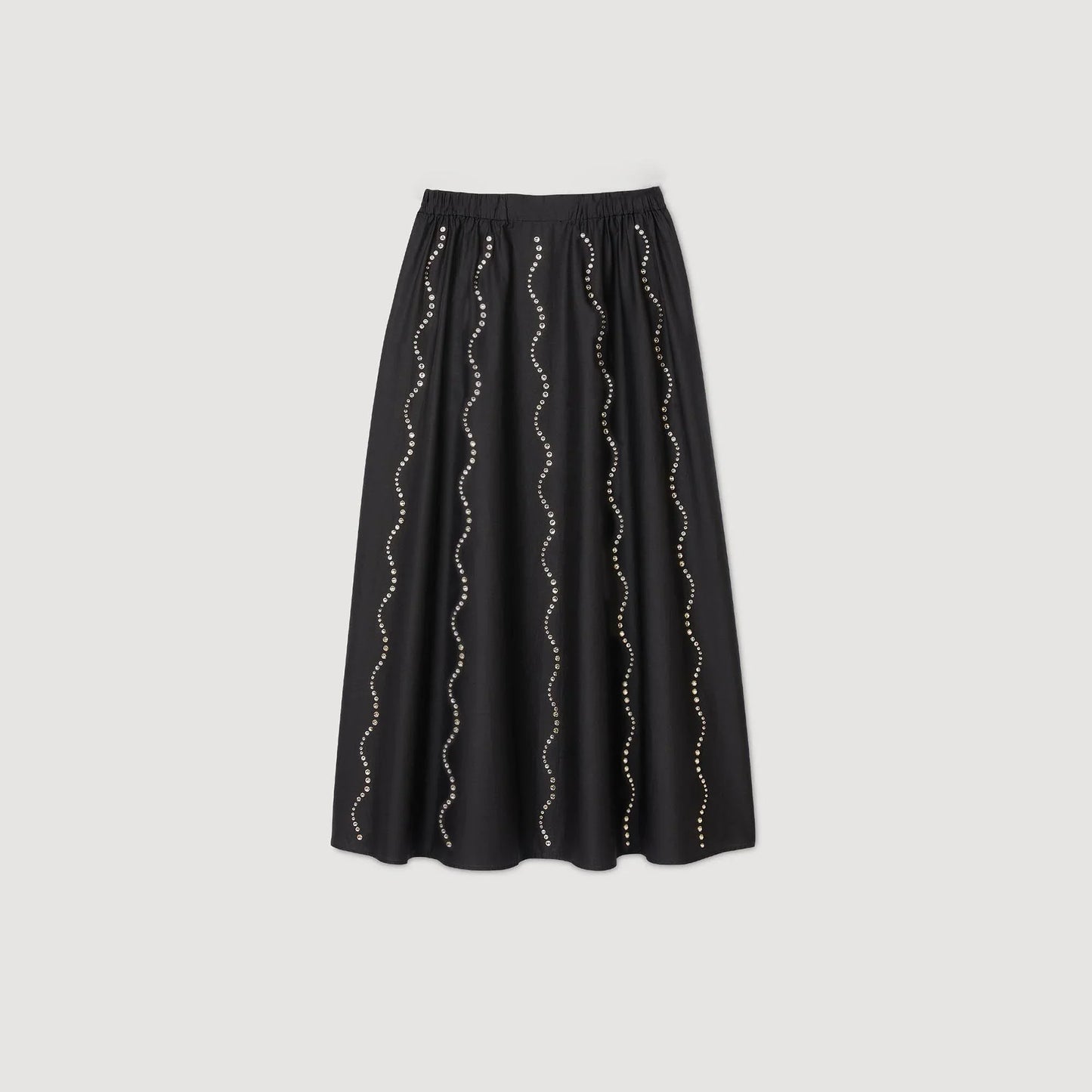 Aviv Crystal Embellished Maxi Skirt Black