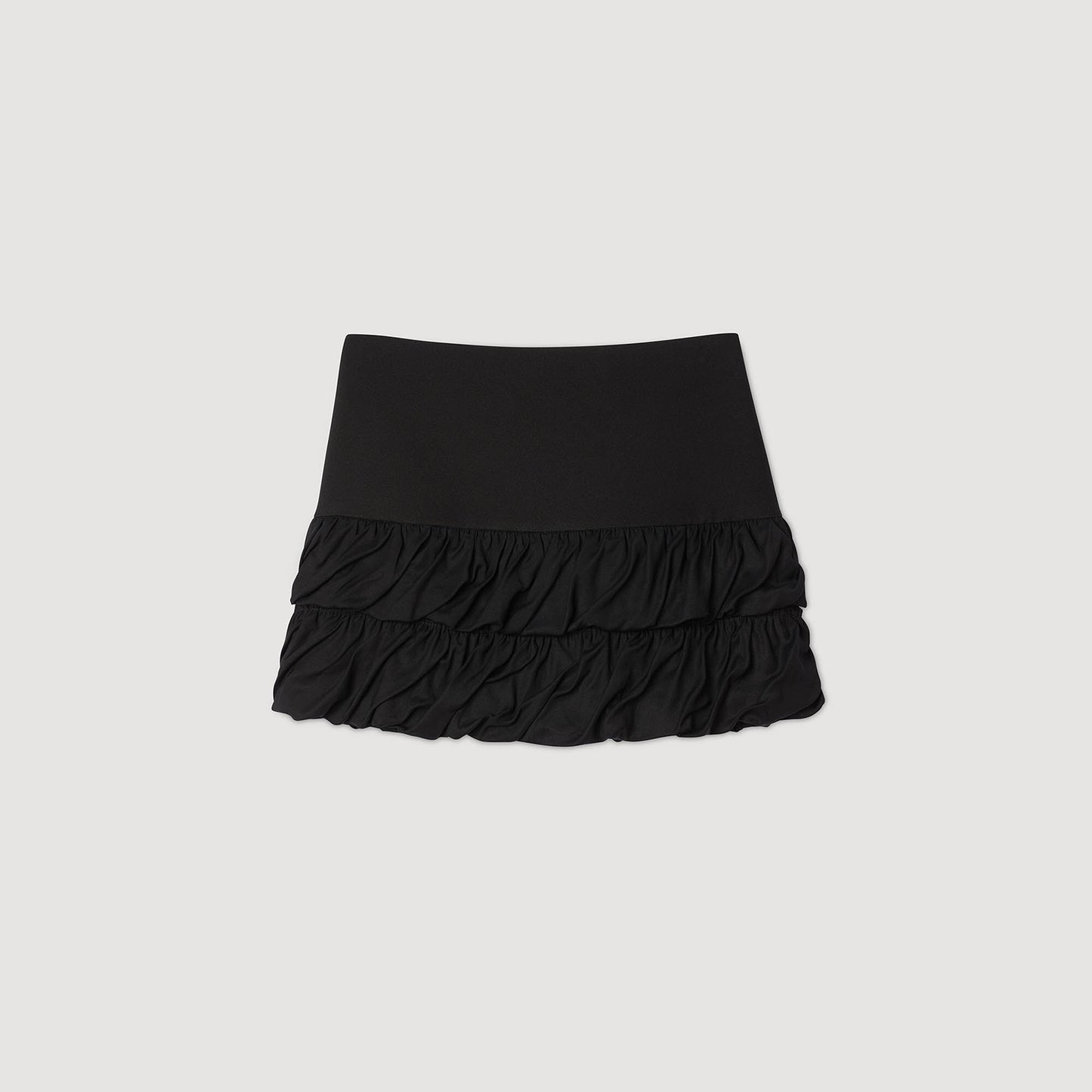 Zeline Short Ruffled Skirt Black