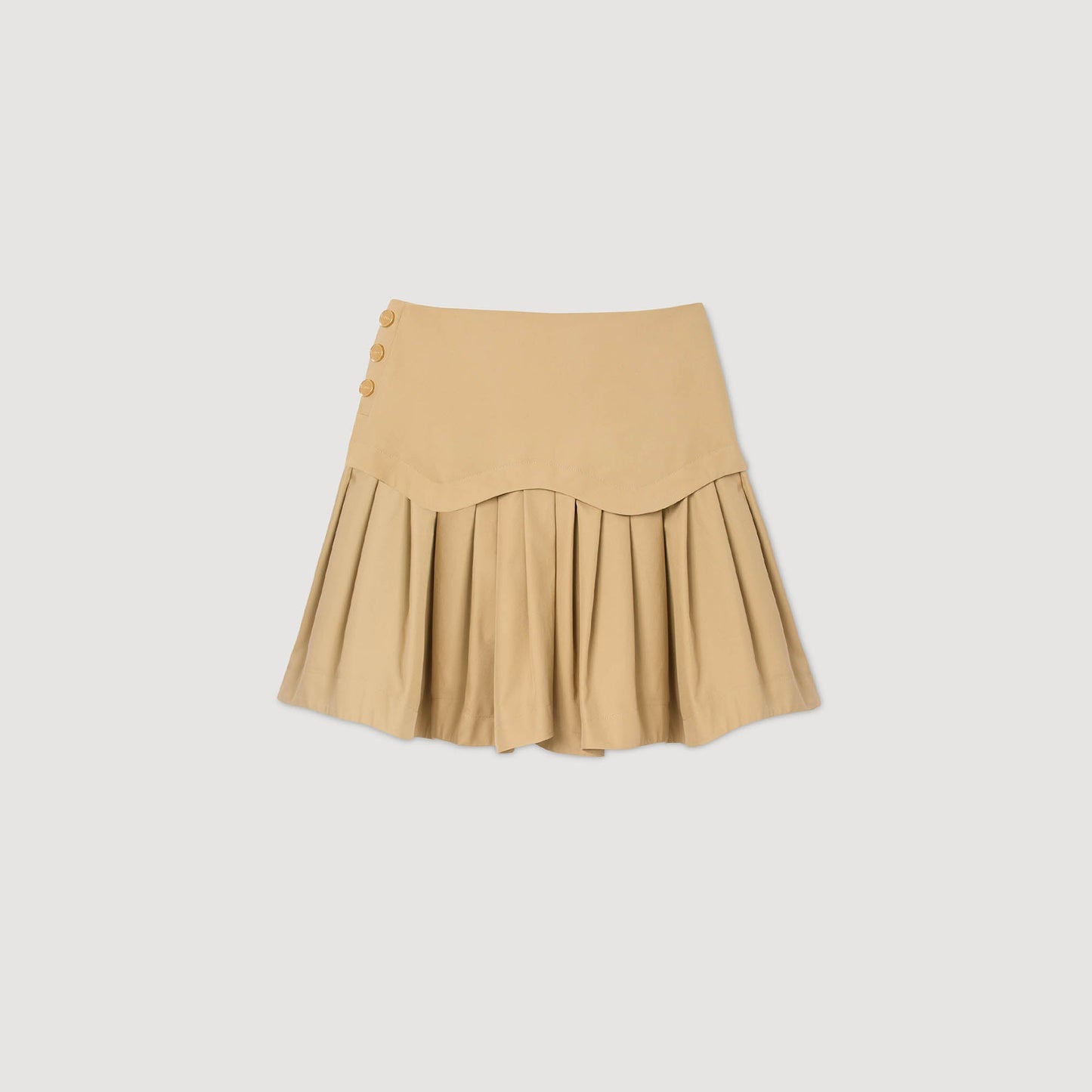 Short Ruffled Skirt Beige