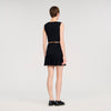 Short Pleated Knit Skirt Black