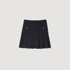 Theanis Short striped pleated skirt Navy Blue