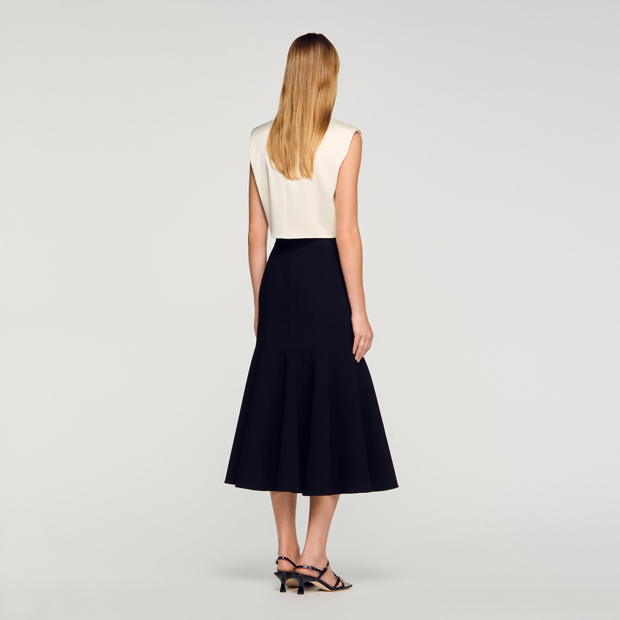 Amorea Long Ruffled Skirt Black