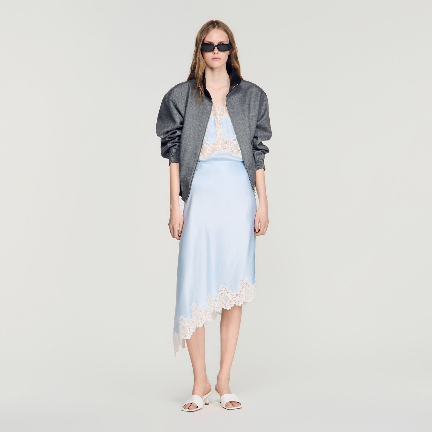 Plume Printed Skirt Blue / Ecru