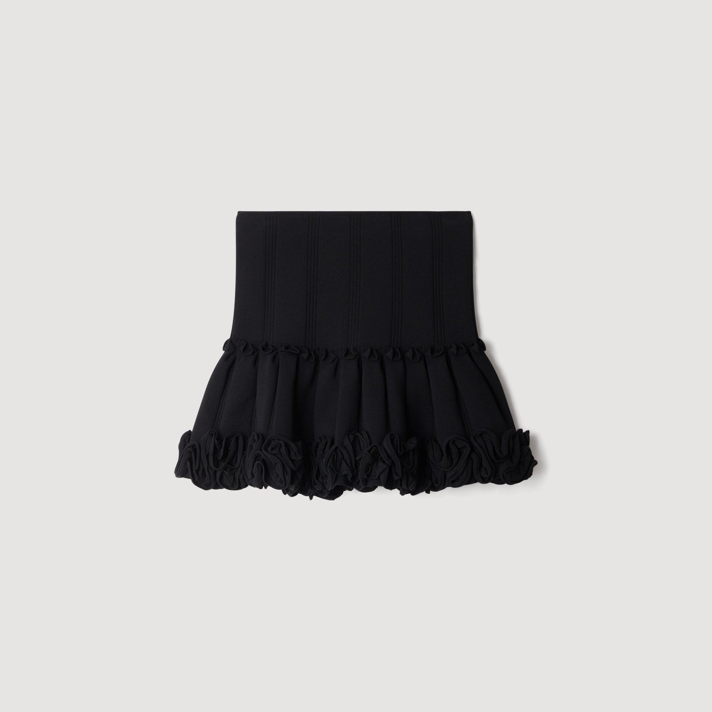 Noella Short ribbed knit skirt Black