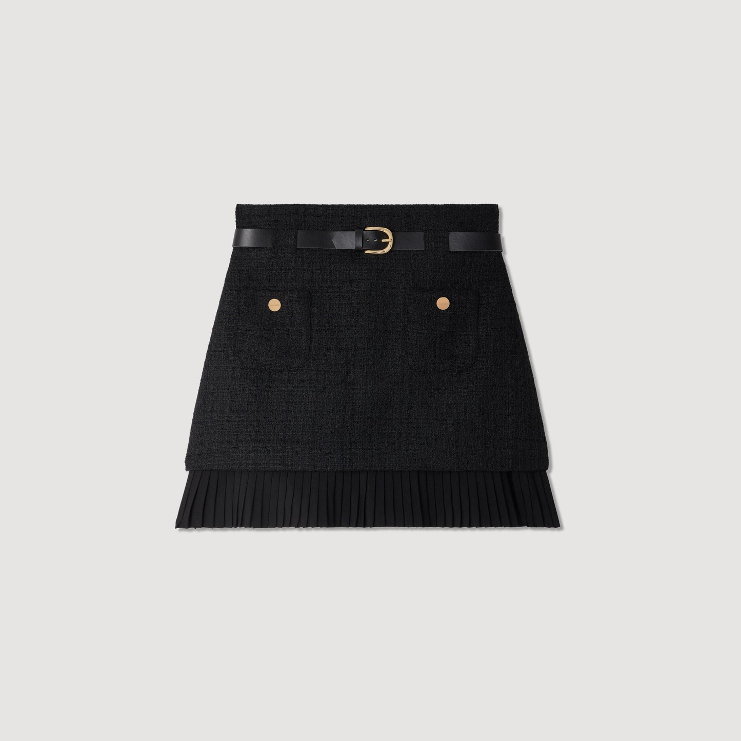 Edma 2-in-1 tweed skirt Black
