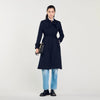 Trench Coat With Pleated Inset Navy Blue