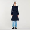 Trench Coat With Pleated Inset Navy Blue