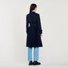 Trench Coat With Pleated Inset Navy Blue