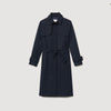 Trench Coat With Pleated Inset Navy Blue