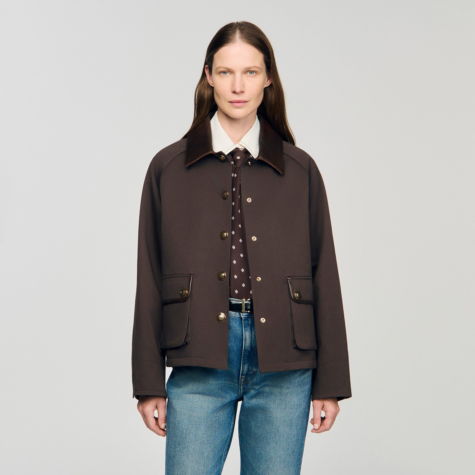 Trianon Gabardine Coat Brown